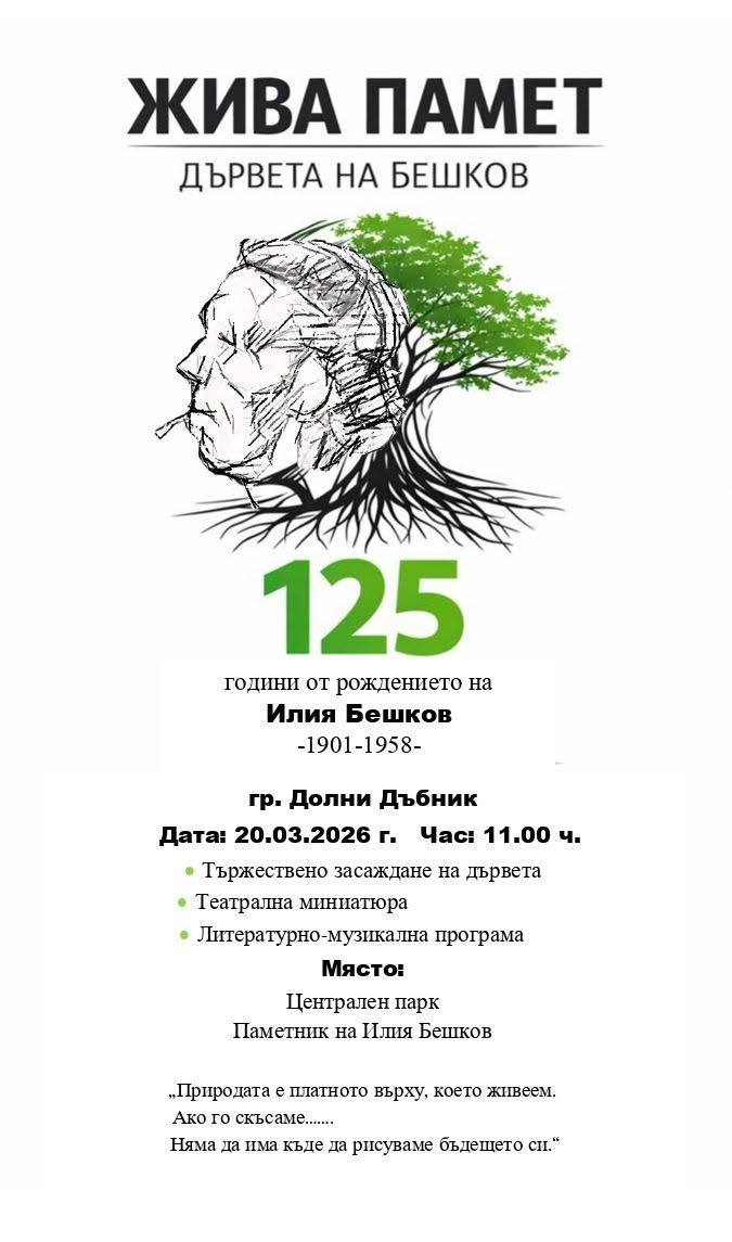 Жива памет - Дървета на Бешков - НЧ Илия Бешков - Долни Дъбник